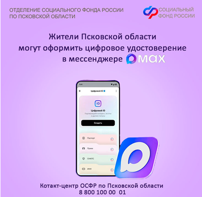 2,5 тысячи псковичей установили цифровой ID в MAX при поддержке СФР.